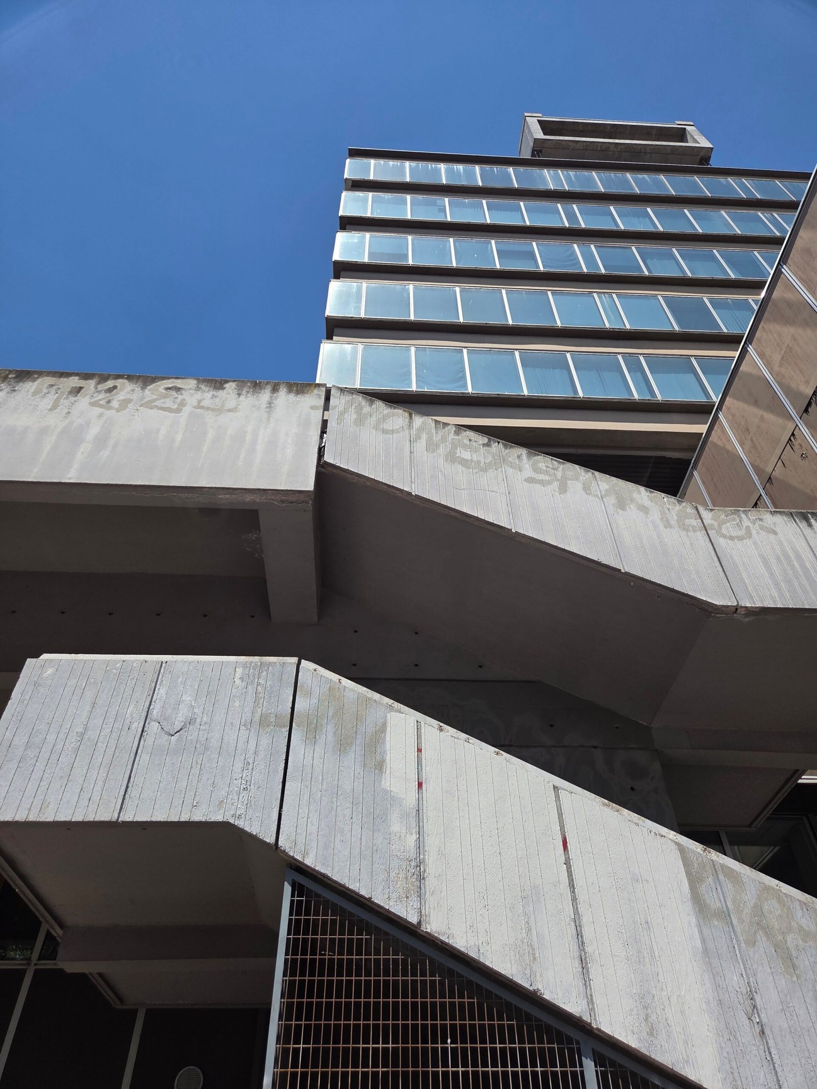 Modern building with a concrete staircase, recent project placeholder
